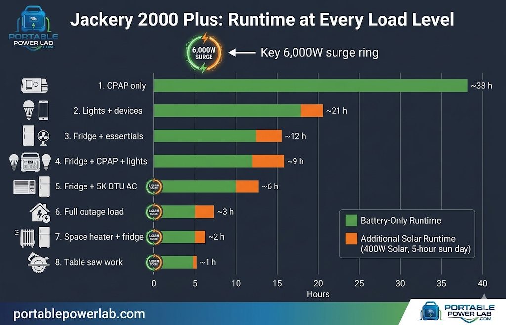 jackery 2000 plus runtime
