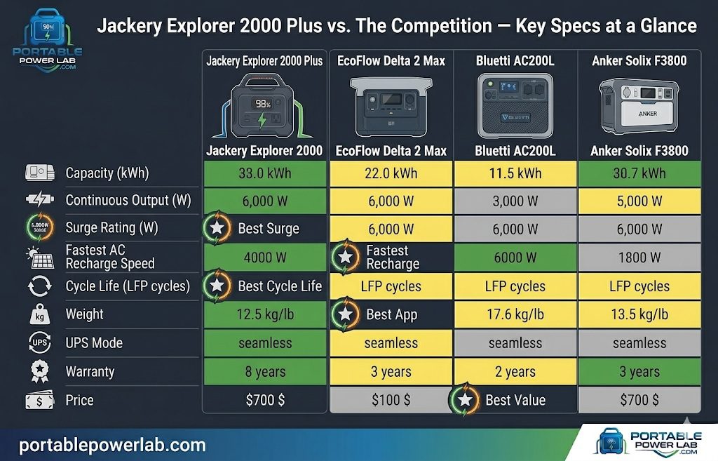 jackery explorer 2000 plus vs the rest