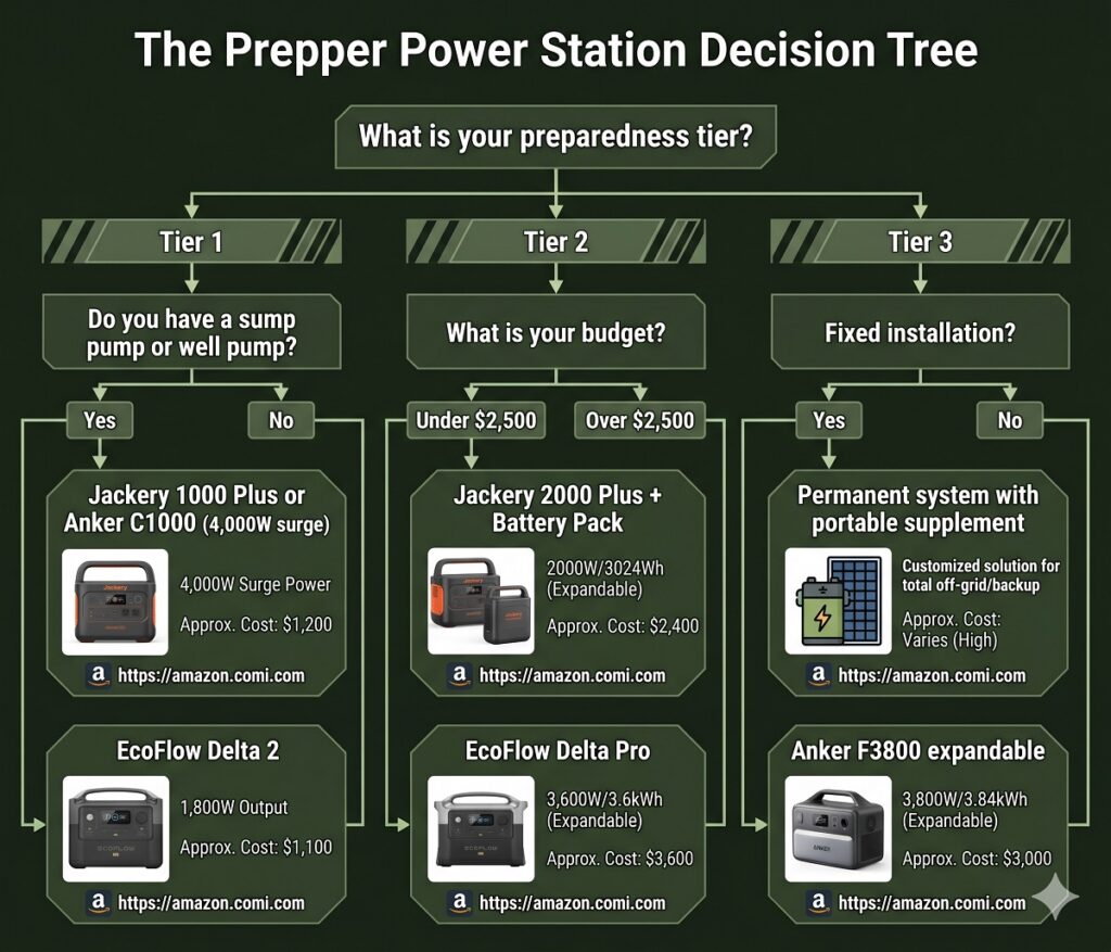 prepper power station decision tree