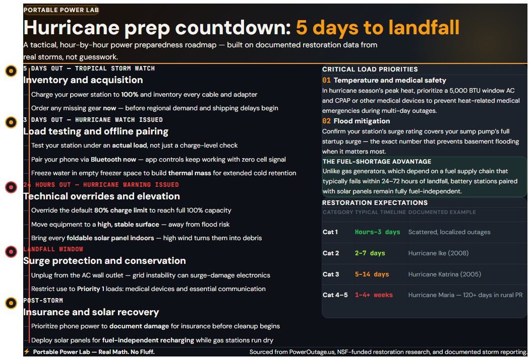 hurrican prep countdown - 5 days to landfall