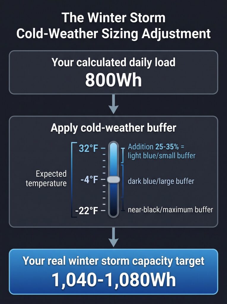 the winter storm cold-weather sizing adjustment